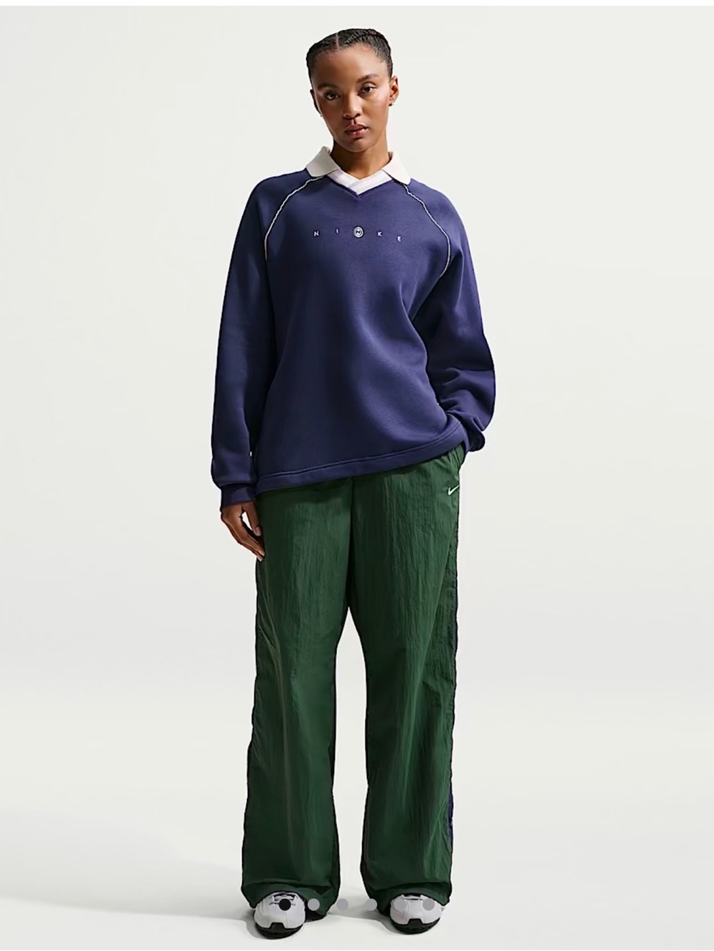 Nike Green Wide-Leg Track Pants
